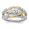 14k Two-Tone 1 1/6 carat Lab Grown Diamond VS/SI+ G+ Complete Fashion Ring