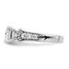14k White Gold 5/8 carat Lab Grown Diamond VS/SI+ G+ 1 1/2 carat Center Round Semi Mount Shared Prong Engagement Ring