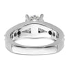 14k White Gold 5/8 carat Lab Grown Diamond VS/SI+ G+ 1 1/2 carat Center Round Semi Mount Shared Prong Engagement Ring