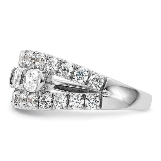 14k White Gold 1 3/8 carat Lab Grown Diamond VS/SI+ G+ Complete Fashion Ring