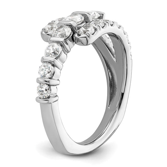 14k White Gold 1 3/8 carat Lab Grown Diamond VS/SI+ G+ Complete Fashion Ring