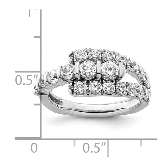 14k White Gold 1 3/8 carat Lab Grown Diamond VS/SI+ G+ Complete Fashion Ring
