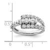 14k White Gold 1 3/8 carat Lab Grown Diamond VS/SI+ G+ Complete Fashion Ring