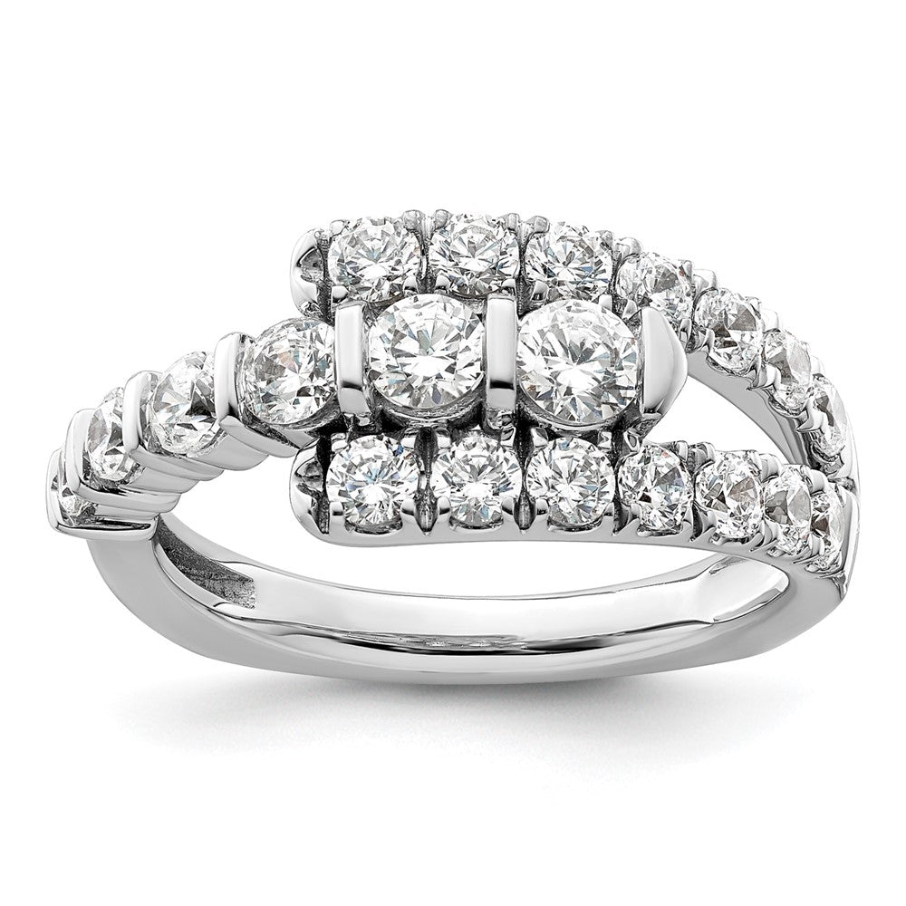 14k White Gold 1 3/8 carat Lab Grown Diamond VS/SI+ G+ Complete Fashion Ring