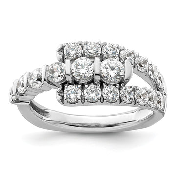 14k White Gold 1 3/8 carat Lab Grown Diamond VS/SI+ G+ Complete Fashion Ring