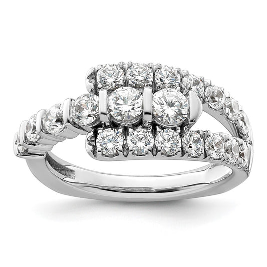 14k White Gold 1 3/8 carat Lab Grown Diamond VS/SI+ G+ Complete Fashion Ring
