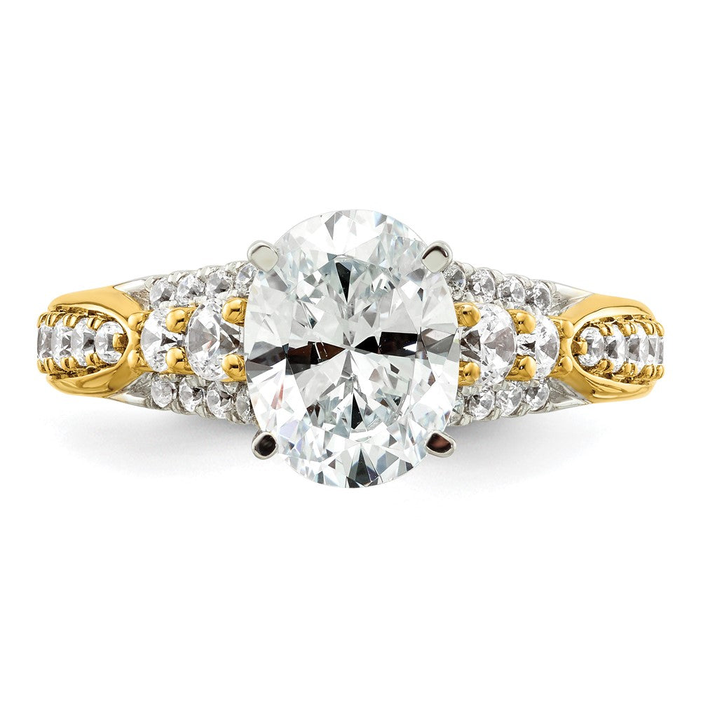 14k 5/8 carat Lab Grown Diamond VS/SI+ G+ 1 carat Oval Center Semi Mount Engagement Ring