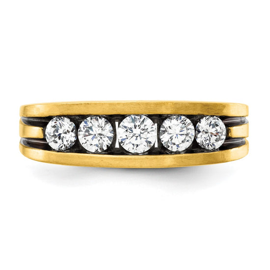 14k with Black Rhodium 1 carat Lab Grown Diamond VS/SI+ G+ Complete Men's Ring