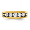 14k with Black Rhodium 1 carat Lab Grown Diamond VS/SI+ G+ Complete Men's Ring