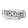10k White Gold 1 carat Lab Grown Diamond VS/SI+ G+ Five Stone Complete Men's Ring