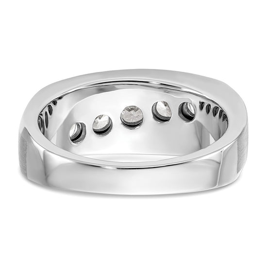 10k White Gold 1 carat Lab Grown Diamond VS/SI+ G+ Five Stone Complete Men's Ring