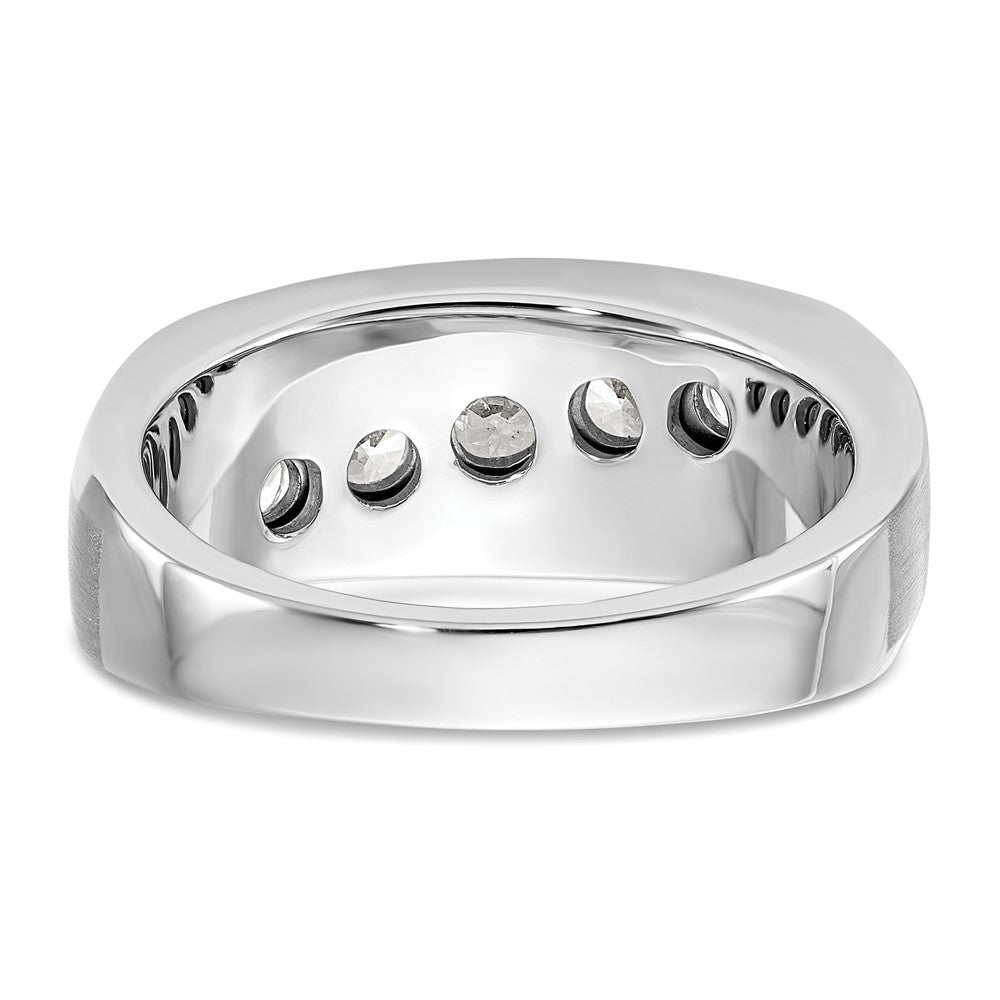 10k White Gold 1 carat Lab Grown Diamond VS/SI+ G+ Five Stone Complete Men's Ring