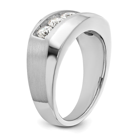 10k White Gold 1 carat Lab Grown Diamond VS/SI+ G+ Five Stone Complete Men's Ring