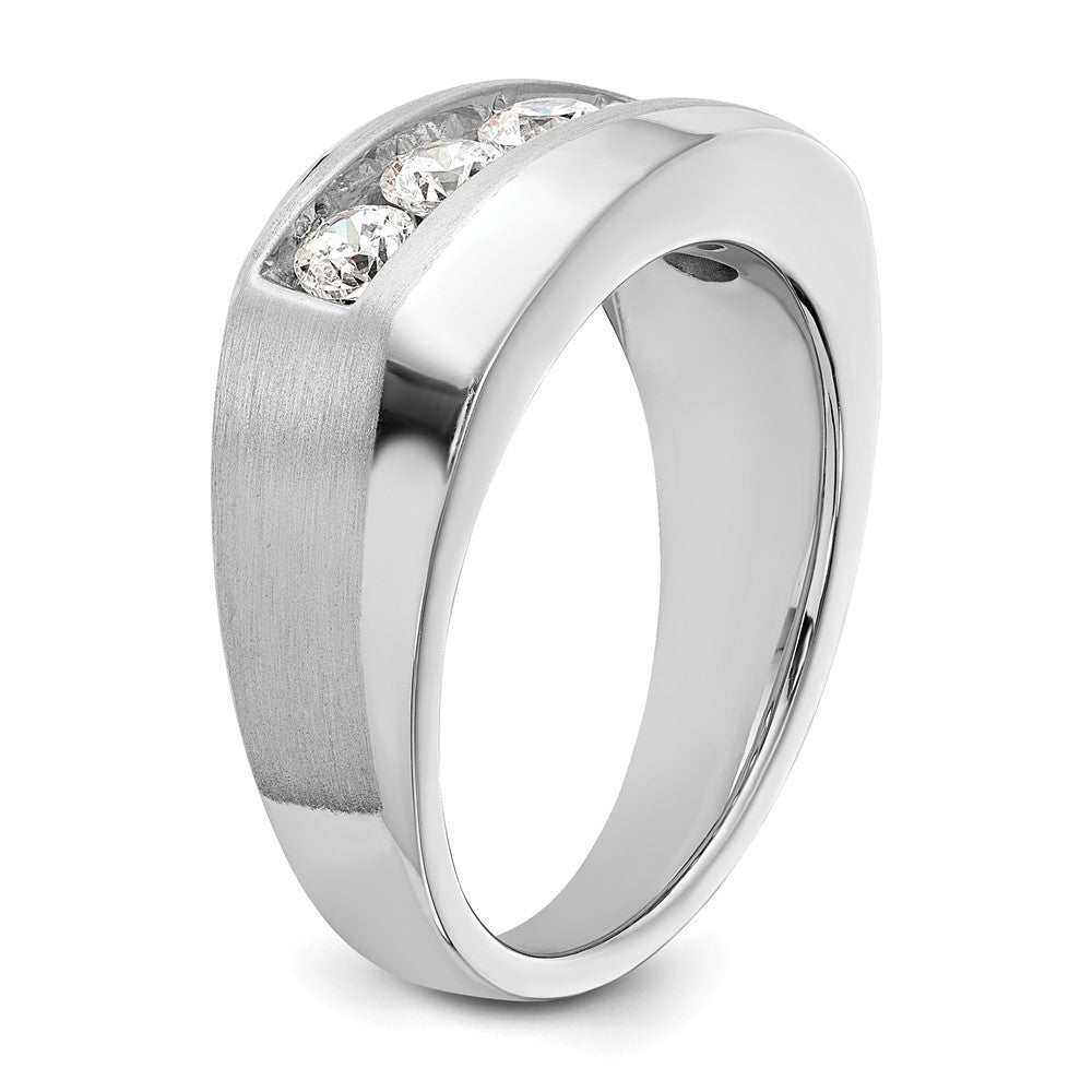 10k White Gold 1 carat Lab Grown Diamond VS/SI+ G+ Five Stone Complete Men's Ring