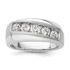 10k White Gold 1 carat Lab Grown Diamond VS/SI+ G+ Five Stone Complete Men's Ring