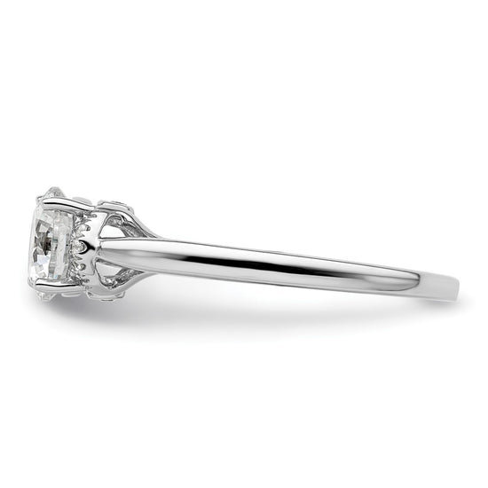 14k White Gold 1/20 carat Lab Grown Diamond VS/SI+ G+ 1 carat center Round Semi Mount Solitaire Engagement Ring