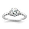 14k White Gold 1/20 carat Lab Grown Diamond VS/SI+ G+ 1 carat center Round Semi Mount Solitaire Engagement Ring