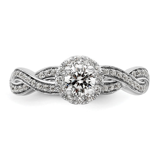 Gold Diamond Round Halo Engagement Rings
