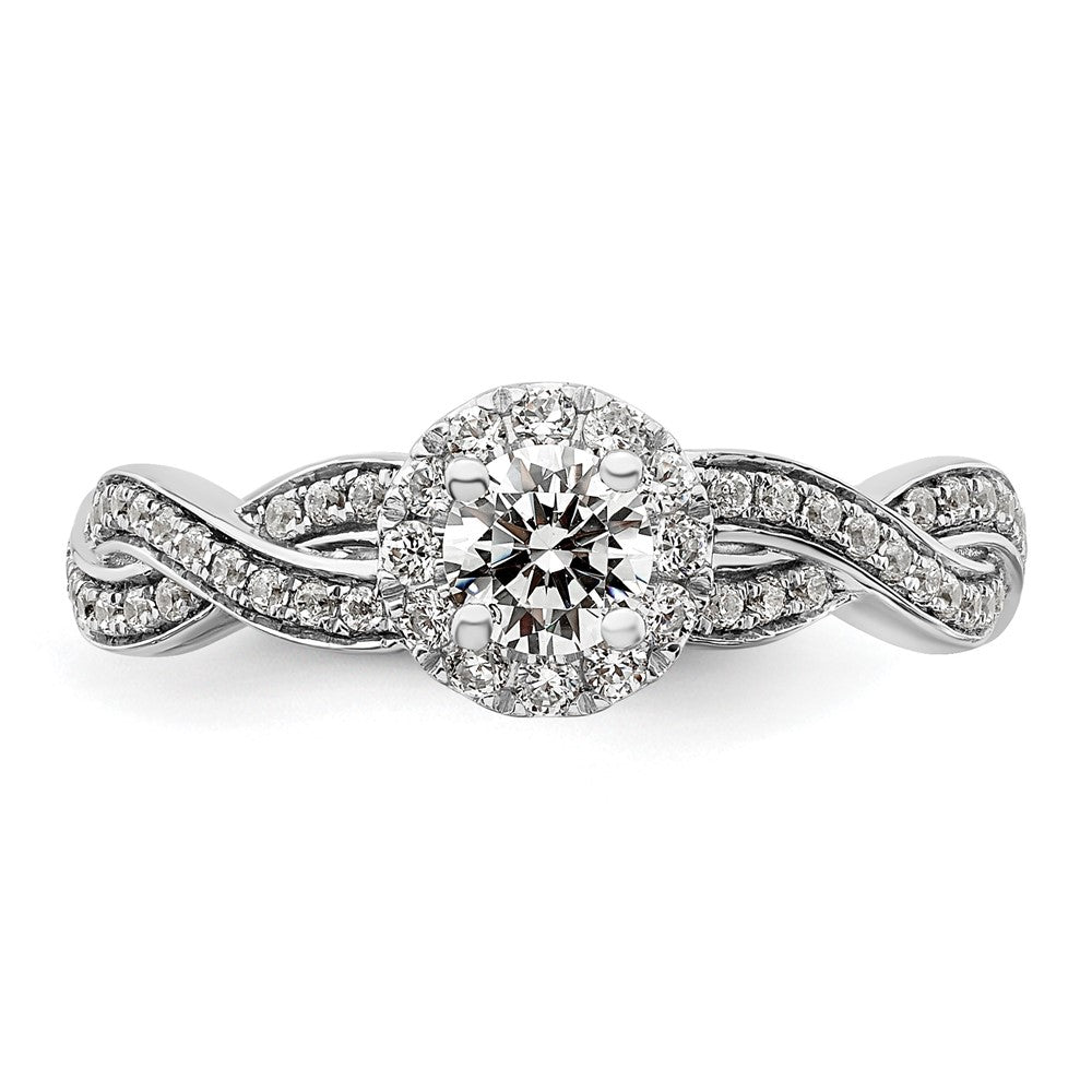 Gold Diamond Round Halo Engagement Rings