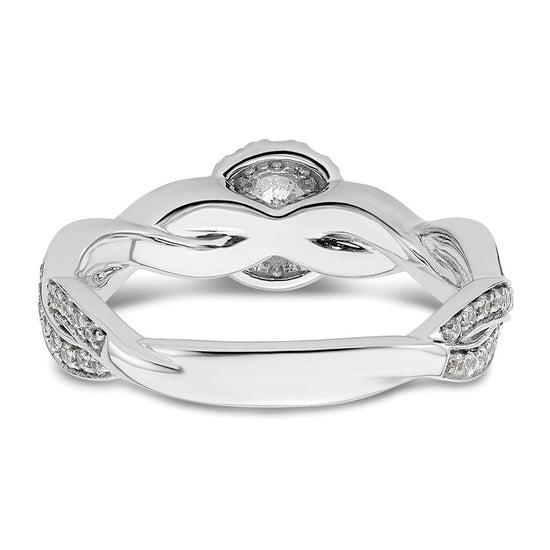 Gold Diamond Round Halo Engagement Rings