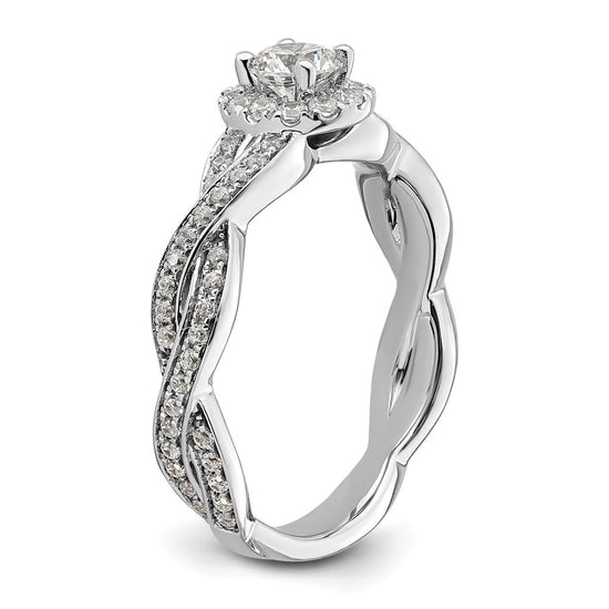 Gold Diamond Round Halo Engagement Rings