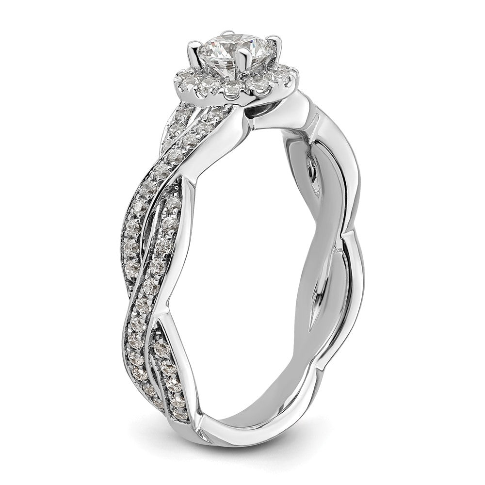 Gold Diamond Round Halo Engagement Rings