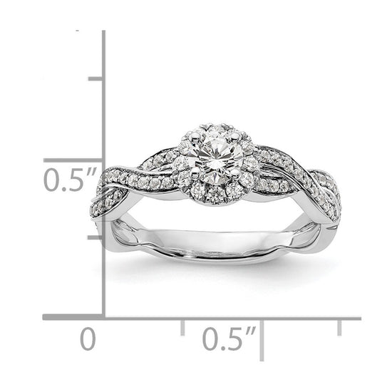 Gold Diamond Round Halo Engagement Rings