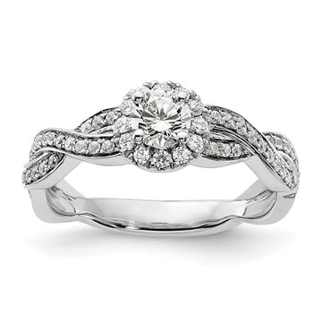 Gold Diamond Round Halo Engagement Rings