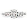 14k White Gold 3/4 carat Lab Grown Diamond VS/SI+ G+ 1 carat Center Oval Semi Mount Engagement Ring