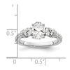 14k White Gold 3/4 carat Lab Grown Diamond VS/SI+ G+ 1 carat Center Oval Semi Mount Engagement Ring