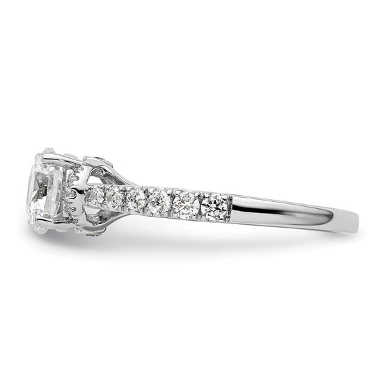 14k White Gold 1/3 carat Lab Grown Diamond VS/SI+ G+ 1 carat center Round Semi Mount Engagement Ring