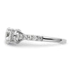 14k White Gold 1/3 carat Lab Grown Diamond VS/SI+ G+ 1 carat center Round Semi Mount Engagement Ring