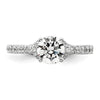 14k White Gold 1/3 carat Lab Grown Diamond VS/SI+ G+ 1 carat center Round Semi Mount Engagement Ring
