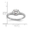 14k White Gold 1/3 carat Lab Grown Diamond VS/SI+ G+ 1 carat center Round Semi Mount Engagement Ring