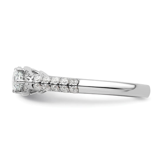 14k White Gold 1/3 carat Lab Grown Diamond VS/SI+ G+ 1 carat Center East-West Marquise Semi Mount Engagement Ring