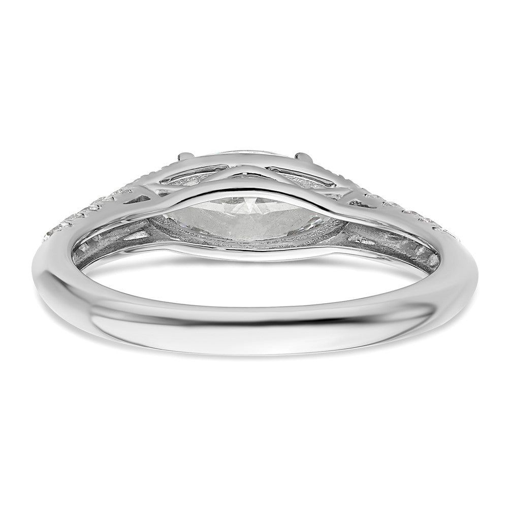 14k White Gold 1/3 carat Lab Grown Diamond VS/SI+ G+ 1 carat Center East-West Marquise Semi Mount Engagement Ring
