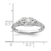 14k White Gold 1/3 carat Lab Grown Diamond VS/SI+ G+ 1 carat Center East-West Marquise Semi Mount Engagement Ring