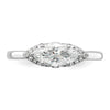 14k White Gold 1/20 carat Lab Grown Diamond VS/SI+ G+ 1 carat Center East-West Marquise Semi Mount Engagement Ring