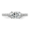 14k White Gold 1/3 carat Lab Grown Diamond VS/SI+ G+ 1 carat East-West Oval Center Semi Mount Engagement Ring