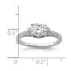 14k White Gold 1/3 carat Lab Grown Diamond VS/SI+ G+ 1 carat East-West Oval Center Semi Mount Engagement Ring