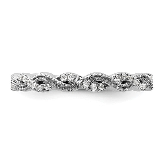14k White Gold 1/6 carat Lab Grown Diamond VS/SI+ G+ Complete Wedding Band