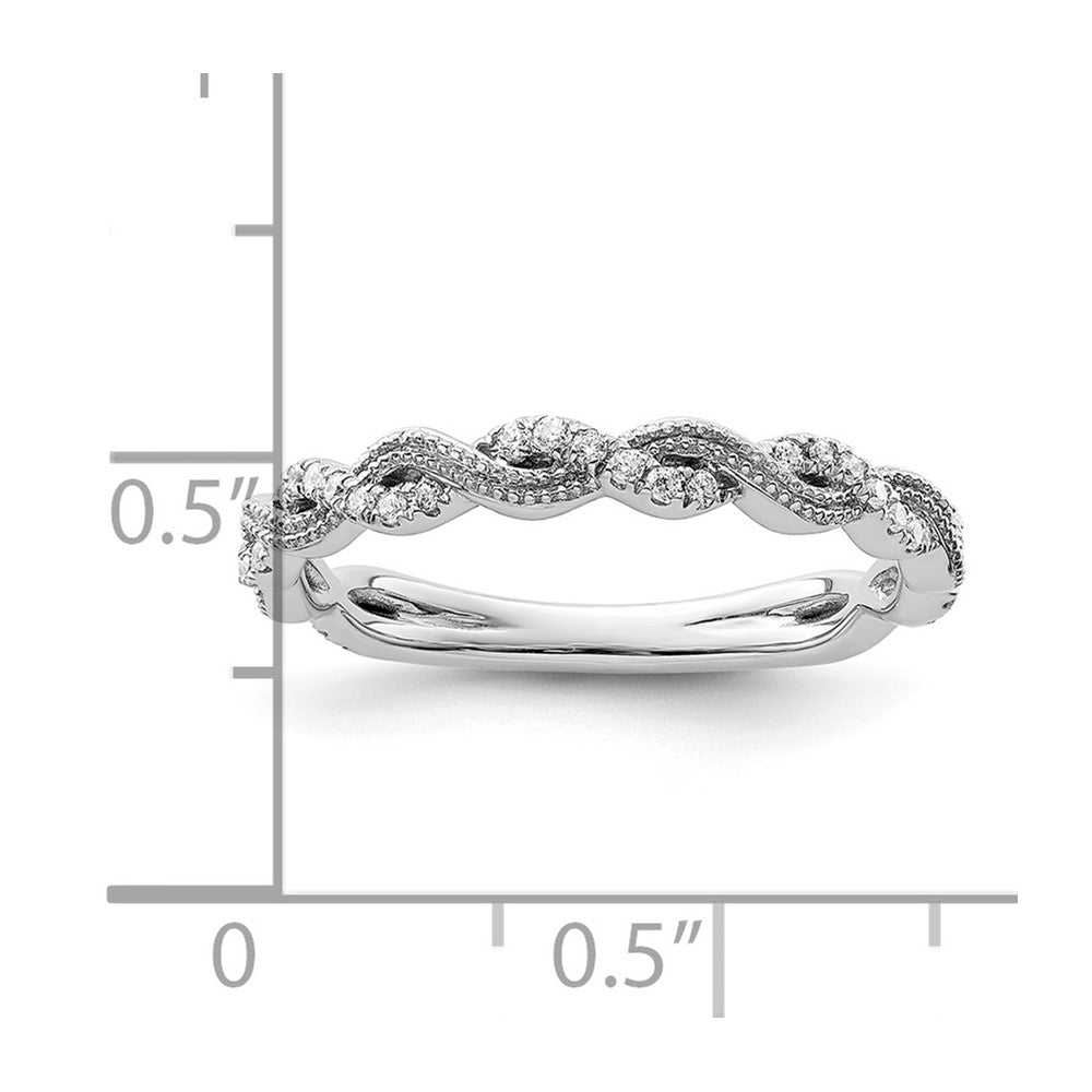 14k White Gold 1/6 carat Lab Grown Diamond VS/SI+ G+ Complete Wedding Band