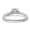 14k White Gold 1/5 carat Lab Grown Diamond VS/SI+ G+ 1 carat Center Round Semi Mount Engagement Ring