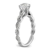 14k White Gold 1/5 carat Lab Grown Diamond VS/SI+ G+ 1 carat Center Round Semi Mount Engagement Ring