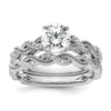 14k White Gold 1/5 carat Lab Grown Diamond VS/SI+ G+ 1 carat Center Round Semi Mount Engagement Ring