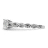 14k White Gold 1/5 carat Lab Grown Diamond VS/SI+ G+ 1 carat Center Princess Semi Mount Engagement Ring