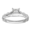 14k White Gold 1/5 carat Lab Grown Diamond VS/SI+ G+ 1 carat Center Princess Semi Mount Engagement Ring