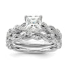14k White Gold 1/5 carat Lab Grown Diamond VS/SI+ G+ 1 carat Center Princess Semi Mount Engagement Ring
