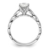 14k White Gold 1/5 carat Lab Grown Diamond VS/SI+ G+ 1 carat Center Oval Semi Mount Engagement Ring