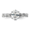 14k White Gold 1/5 carat Lab Grown Diamond VS/SI+ G+ 1 carat Center Oval Semi Mount Engagement Ring